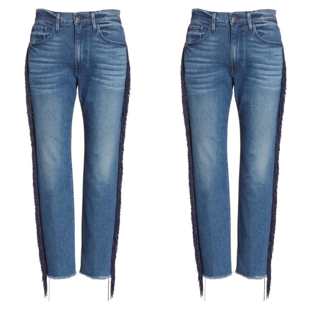 3X1 NYC W3 Higher Ground Spanish Fringe Crop Jeans - Picture 3 of 4